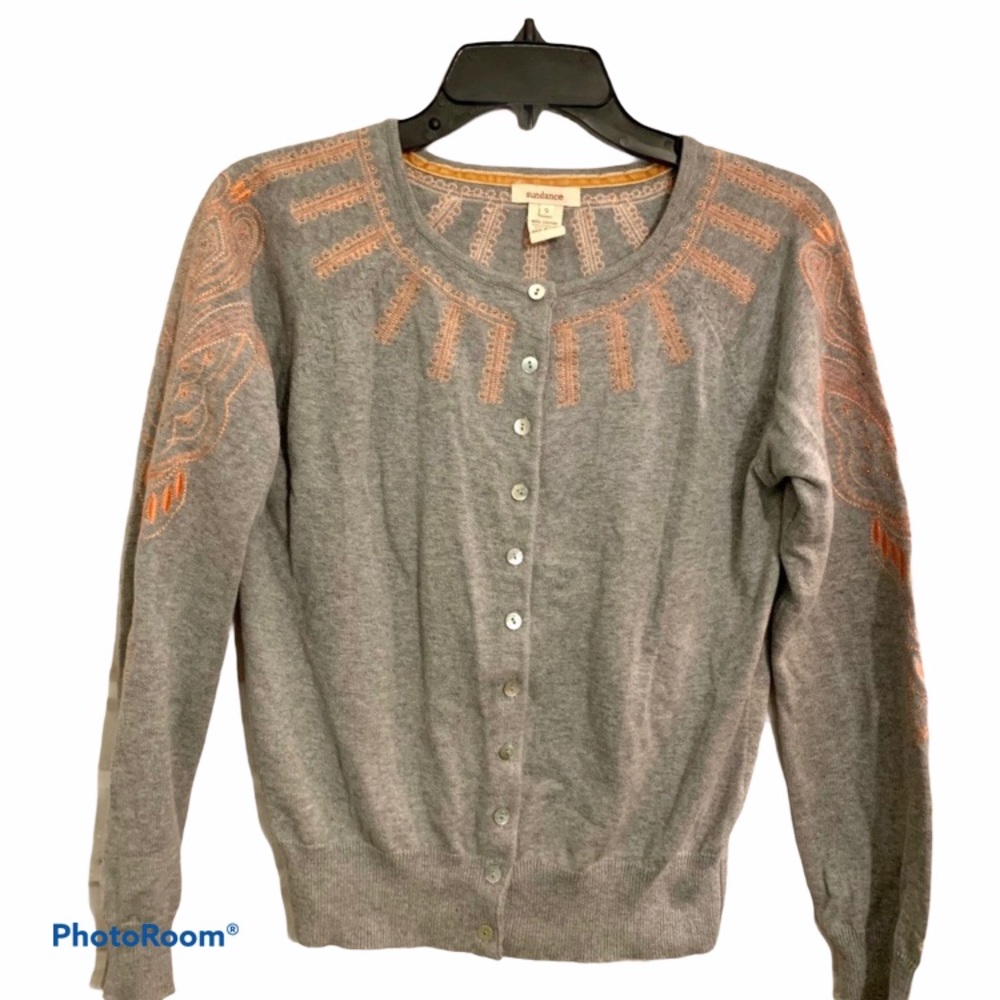 💖Sundance beautiful grey sweater button front